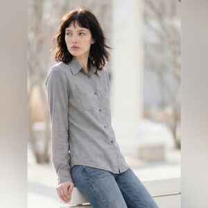 STRENESSE Gabriele Strehle Gray Button-Down Shirt Made in Germany 100% wool